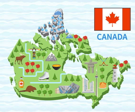 カナダのマップ